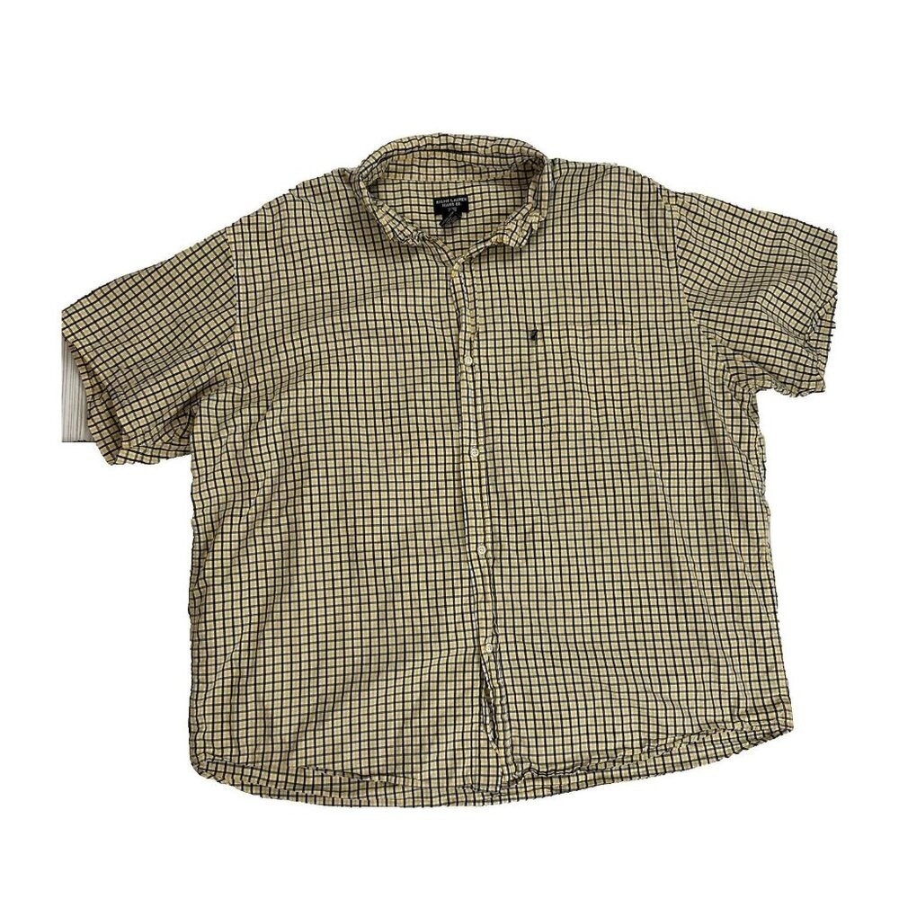 Polo Ralph Lauren Men's XXL Tan Plaid Short Sleeve Button Down Shirt Classic Fit
